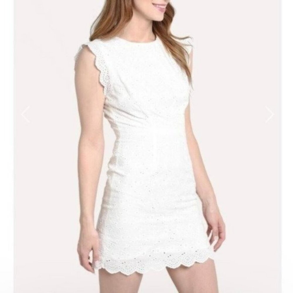 Cupcake and Cashmere White Karen Eyelet Floral Dress Dress Size 2